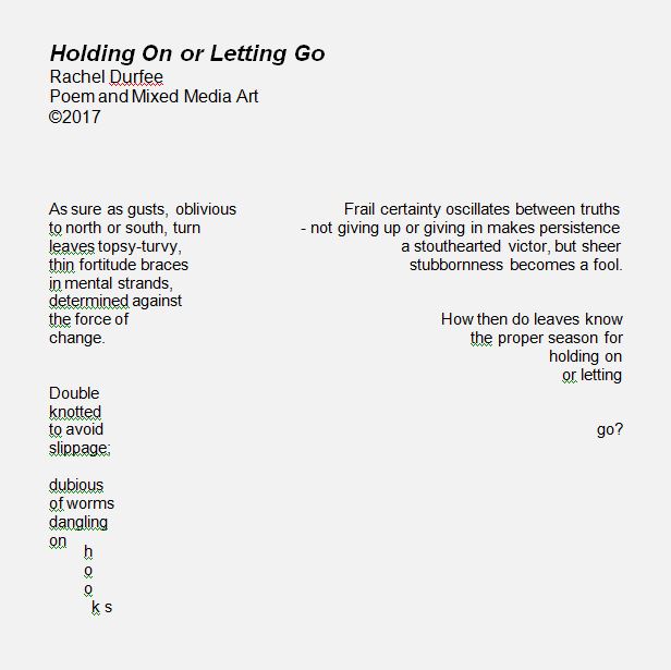 Holding On or letting go poem snip 1
